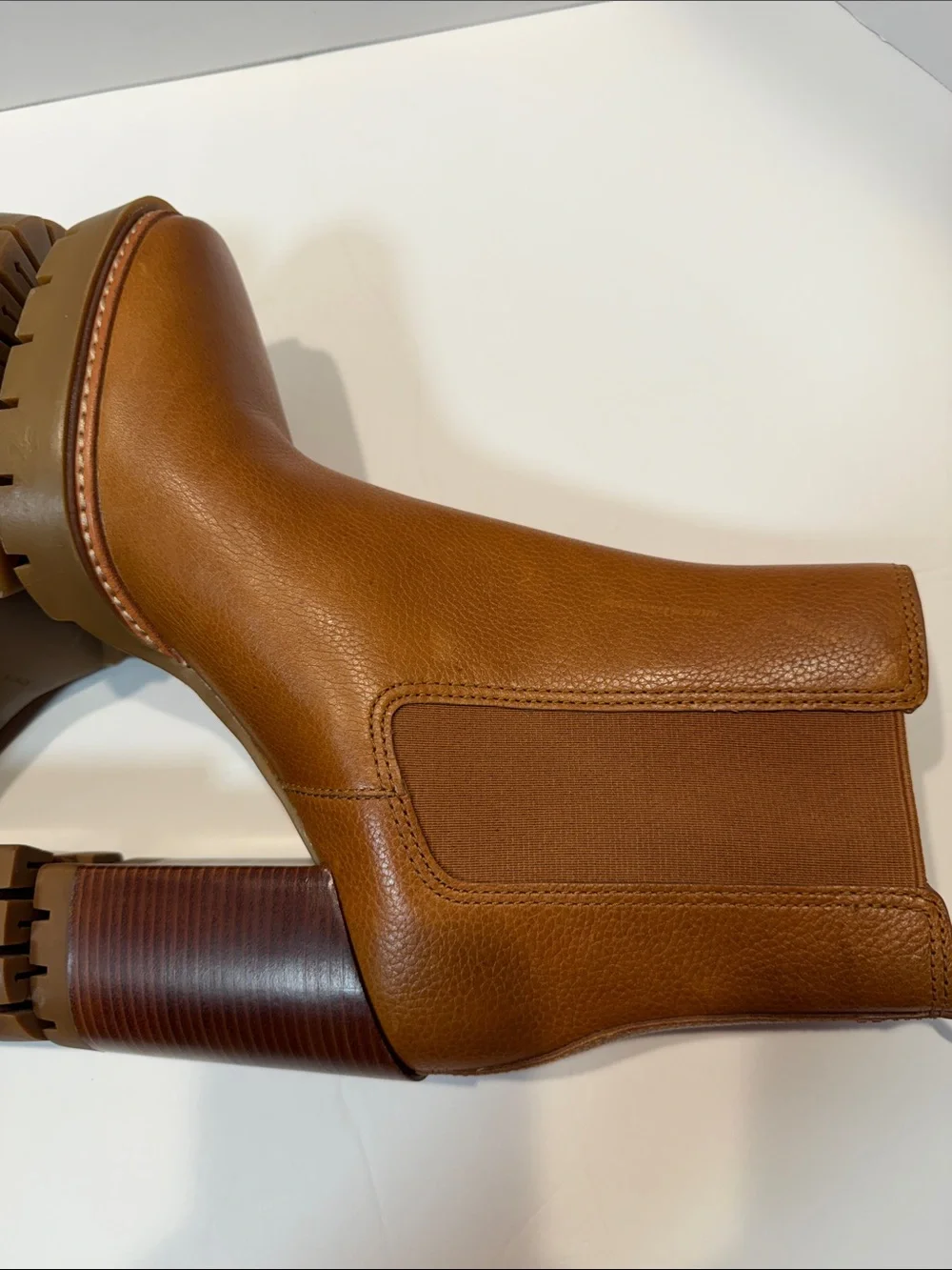 Tory Burch Camel Lug Ankle Boots